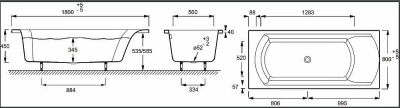 Ванна Jacob Delafon OVE Energy+ E5EN0220RU-00 180х80