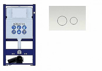Инсталляция для унитаза Aquatek  INS-0000016 с кнопкой KDI-0000007 белая