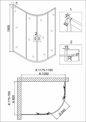 Душевой уголок Niagara Nova NG-6421-08 120х80