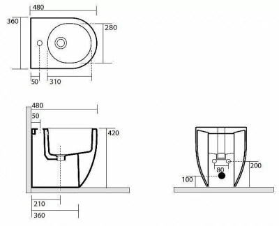 Биде напольное Kerasan Flo 3121