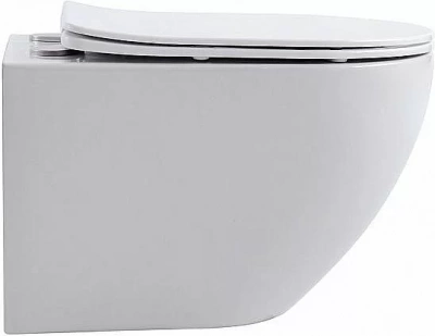 Унитаз подвесной Aquanet Rimless Cetus 2.0 W LX-1901 с крышкой микролифт, безободковый