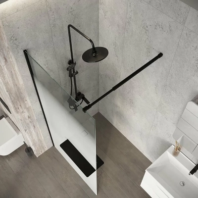 Душевая перегородка Niagara Nova 120 NG-582-12BLACK профиль черный матовый/стекло белый градиент