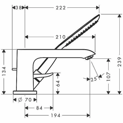 Смеситель для ванны Hansgrohe Metris 31190000