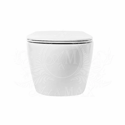 Унитаз подвесной Art&Max Elegant AM9316CHR/SC белый, с сиденьем микролифт, безободковый