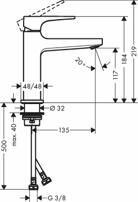 Смеситель для раковины Hansgrohe Metropol 110 32507700