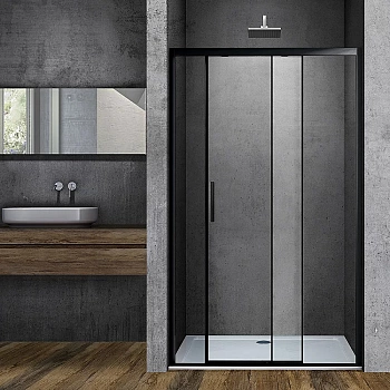Душевая дверь Vincea Soft 140 VDS-3SO140CLB стекло прозрачное/профиль черный