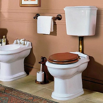 Унитаз с низким бачком Azzurra Jubilaeum JUB100/P белый/бронза