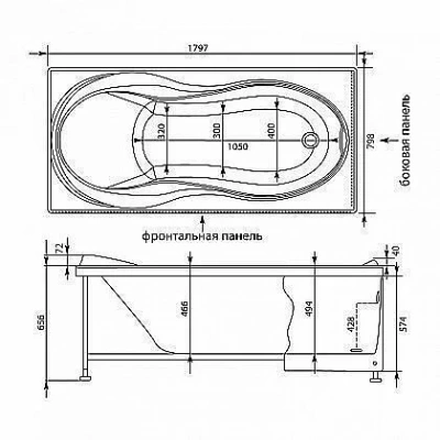 Акриловая ванна Aquanet Grenada 180x80 205395 с к/с