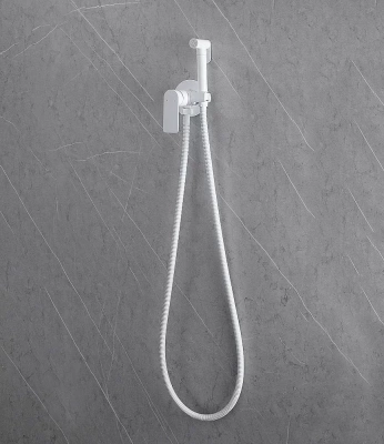 Гигиенический душ со смесителем ABBER Weiss Insel AF8025W белый