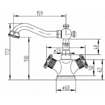 Смеситель для раковины ZORG Antic A 3009U-BR