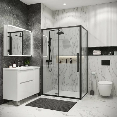 Душевой уголок Grossman Cosmo 120.K33.02.1370.21.00 130x70 профиль черный матовый/стекло прозрачное