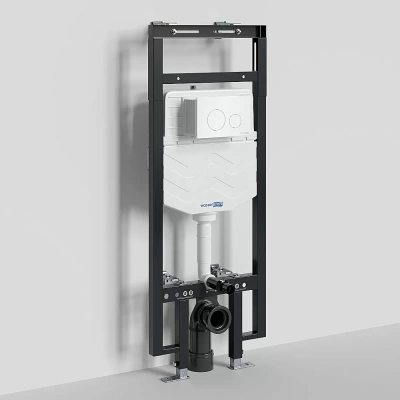 Инсталляция для унитаза WasserKraft Dinkel 58TLT.010.ME.WH02 с белой кнопкой
