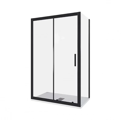 Душевой уголок Good Door Cofe WTW+SP 130х100 стекло прозрачное/профиль черный