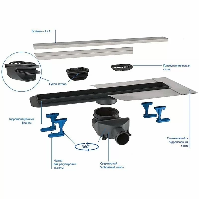 Душевой лоток BelBagno Luce BB-LD-LUCE-80-CR хром матовый