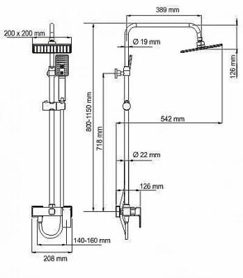 Душевая система WasserKRAFT A17702