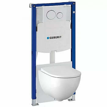 Унитаз подвесной Geberit Acanto 500.301.KJ.A белый, с крышкой микролифт, с инсталляцией, безободковый