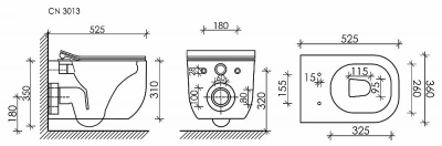 Унитаз подвесной Ceramica Nova NOEL Rimless CN3013 безободковый, с крышкой микролифт