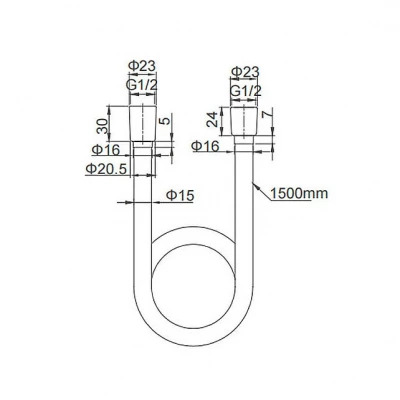 Душевой шланг Caprigo Parts 98-515-NER черный матовый