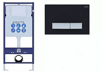 Инсталляция для унитаза Aquatek Standart INS-0000012 с кнопкой KDI-0000031 черная матовая/никель