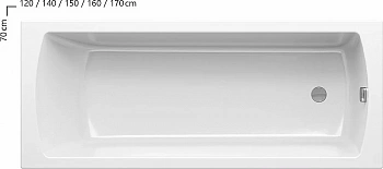 Ванна акриловая Ravak CLASSIC II CC21000000 140x70 белая