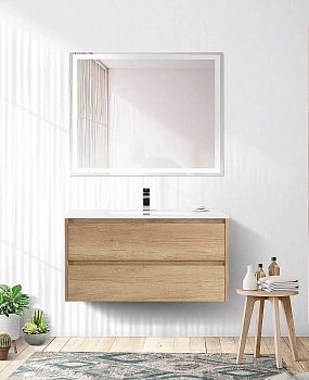 Тумба с раковиной BelBagno KRAFT 80 2C-SO/LOV-800-LVB Rovere Nebrasca Nature