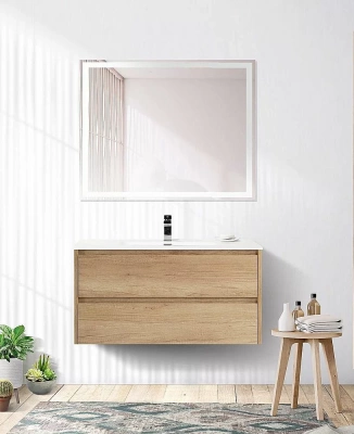 Тумба с раковиной BelBagno KRAFT 80 2C-SO/LOV-800-LVB Rovere Nebrasca Nature