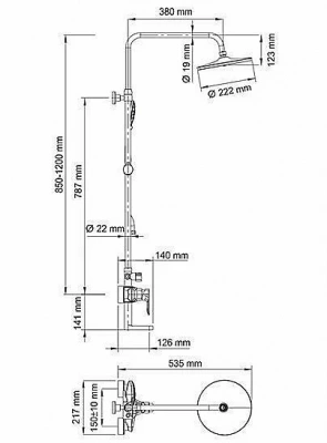 Душевая система WasserKRAFT A16601