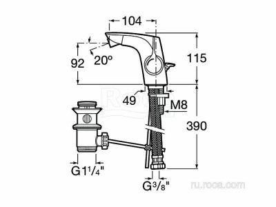 Смеситель для биде Roca Insignia 5A603AC00