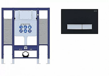 Инсталляция для унитаза Aquatek INS-0000015 с кнопкой KDI-0000026 черная матовая/никель