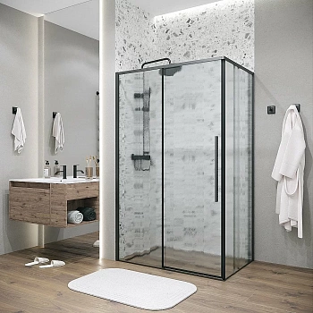 Душевой уголок Grossman Galaxy 120.K33.01.1480.21.02 140x80 профиль черный матовый/стекло шиншилла