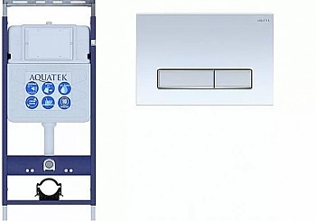Инсталляция для унитаза Aquatek Easy Fix INS-0000010 с кнопкой KDI-0000022 белая/никель