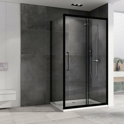 Душевой уголок ABBER Schwarzer Diamant AG30180BH-S80B 180х80 стекло прозрачное/профиль черный