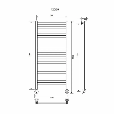 Полотенцесушитель водяной Veconi Vero-B V12050CH-B хром