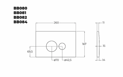 Кнопка для инсталляции BelBagno BB082BL белая
