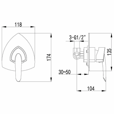 Смеситель для душа Lemark Mars LM3523C