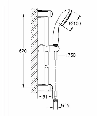 Душевой гарнитур Grohe Tempesta New 100 27924001 хром