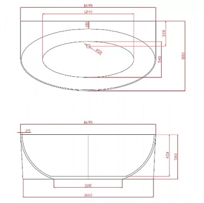 Ванна акриловая Azario Cambridge 170x88