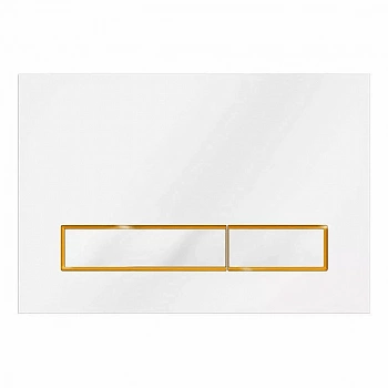 Кнопка для инсталляции Veconi Square Design VFSD003WHG белая/золото