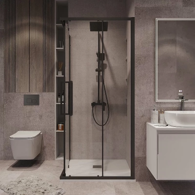 Душевой уголок Grossman Cosmo 300.K33.02.8080.21.00 80x80 профиль черный матовый/стекло прозрачное