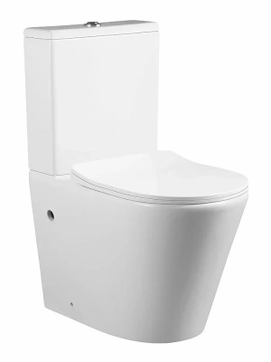 Унитаз напольный CeruttiSpa SELLA GW CT9864 безободковый, с бачком, с крышкой микролифт