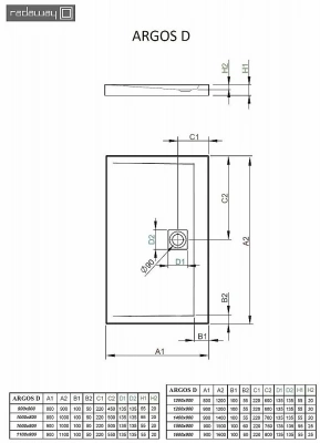 Душевой поддон Radaway Argos D 4AD914-01 140х90 белый