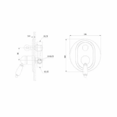 Смеситель для душа Caprigo ADRIA–Uno 02-551-crm