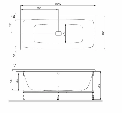 Ванна акриловая AM.PM Func W84A-150-070W-A 150x70
