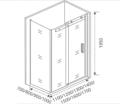 Душевой уголок Good Door Galaxy WTW+SP 110х80 стекло прозрачное/профиль черный