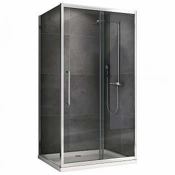 Душевой уголок ABBER Schwarzer Diamant AG30130H-S75 130x75 стекло прозрачное/профиль хром