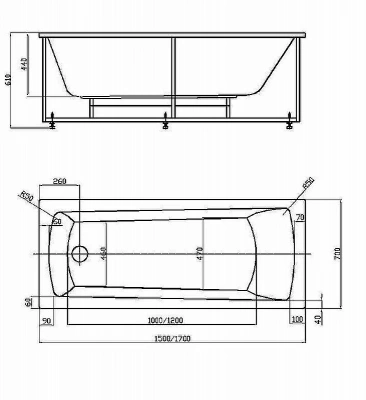 Ванна Aquatek Либра New 150x70 белая