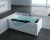 Ванна акриловая Gemy Glass Panel G9055 K 181x92 белая с гидромассажем