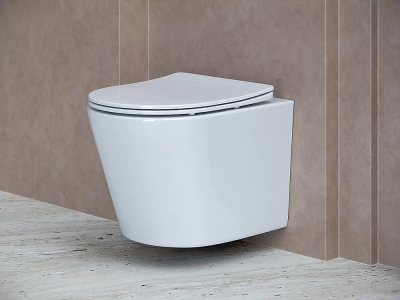 Унитаз подвесной Ceramica Nova Balearica CN6000_1002W_1000 безободковый, с крышкой микролифт, с инсталляцией и белой кнопкой