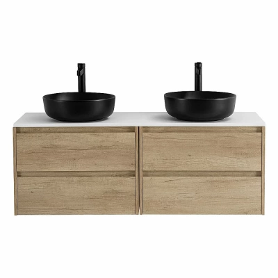 Тумба с раковинами и столешницей BelBagno KRAFT 140 Rovere Nebrasca Nature