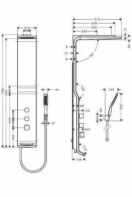 Душевая панель Hansgrohe Raindance Lift 27008000 хром